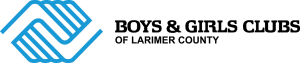 Boys & Girls Clubs of Larimer County logo featuring two outlined hands forming a handshake next to the organization's name in bold, black text.