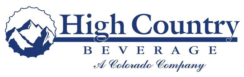 High Country Beverage logo with blue mountain graphic and text reading "High Country Beverage, A Colorado Company," perfect for events Fort Collins or your next fundraising event.