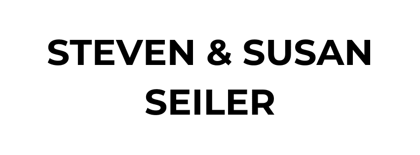 Text "STEVEN & SUSAN SEILER" in bold, uppercase black letters on a white background.