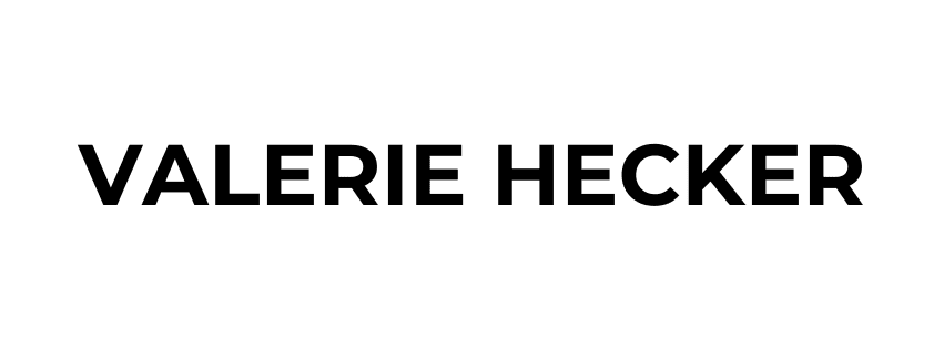 Text "VALERIE HECKER" in bold, black, capital letters on a white background.