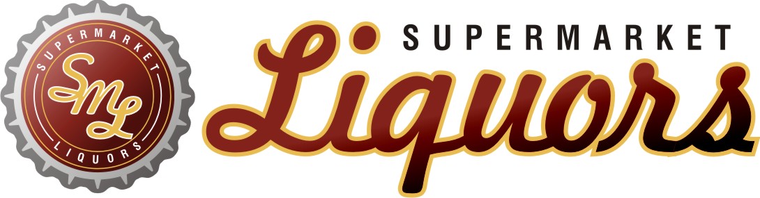 Logo for Supermarket Liquors featuring a bottle cap design with the initials "SML" on the left and the words "Supermarket Liquors" in stylized font on the right.