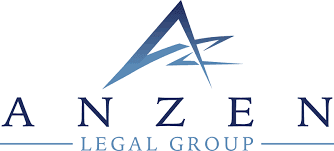 Logo for Anzen Legal Group featuring a stylized "A" in blue gradient above the company name written in uppercase letters.